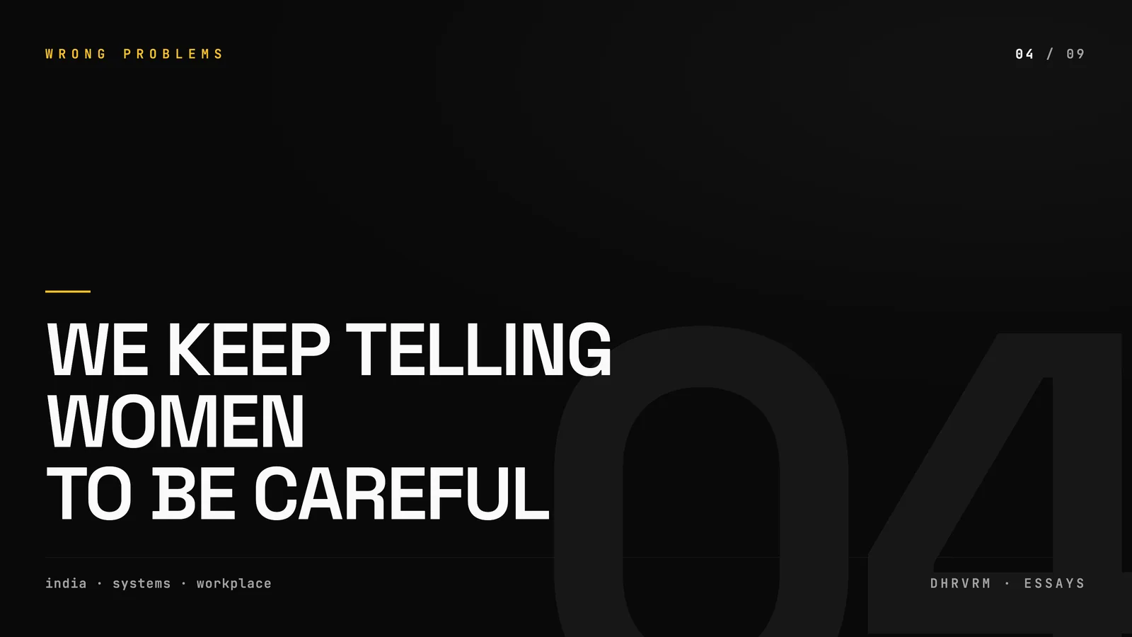 we keep telling women to be careful