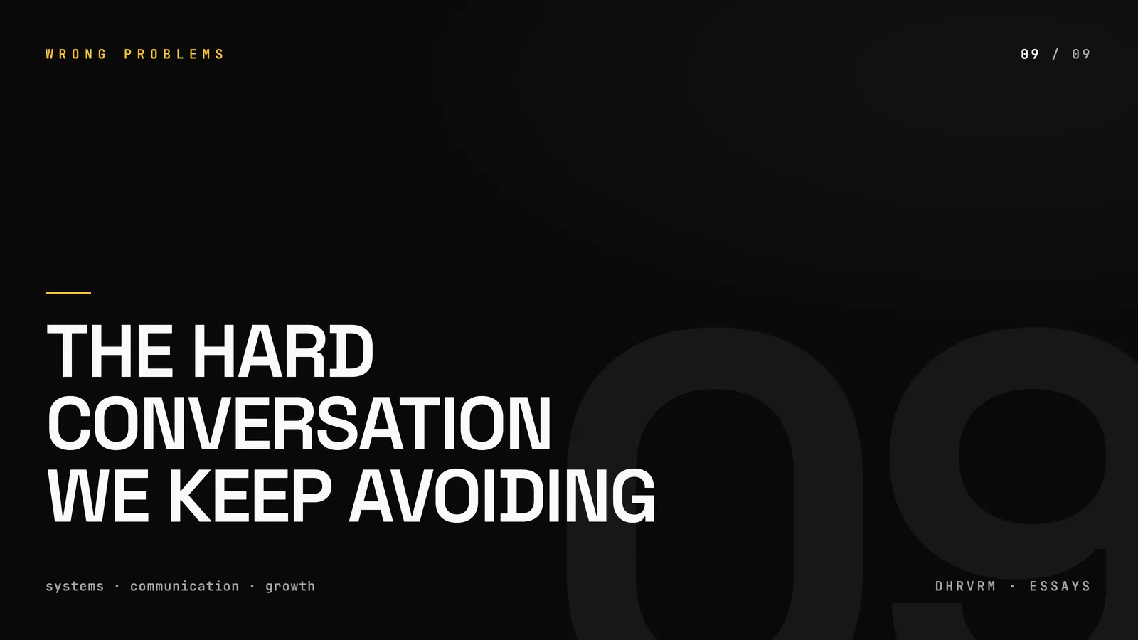 the hard conversation we keep avoiding